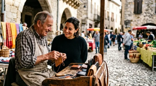 Scène représentant la construction de la confiance entre une marque française et ses consommateurs
