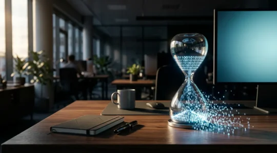 Analyse de performance web avec indicateurs de vitesse sur écran flou