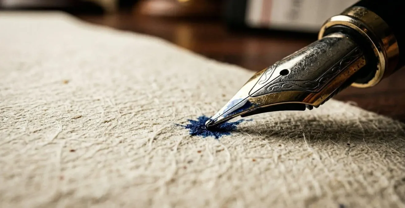 Vue macro de documents contractuels avec stylo plume et détails de textures papier