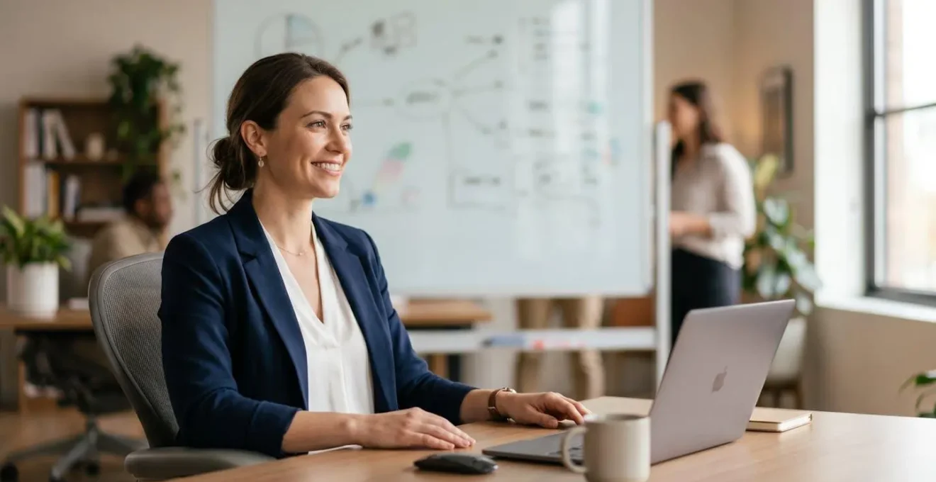 Professionnel contemplant un espace de travail épuré symbolisant la simplification des outils