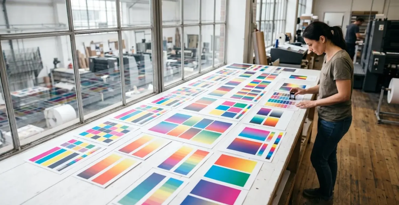 Comparaison visuelle entre couleurs écran et couleurs imprimées